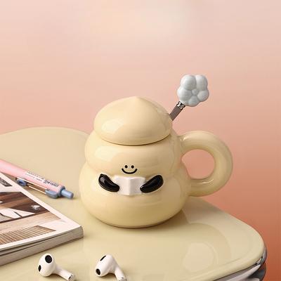 High Value Ceramic Mug with Lid for Girls Birthday Gift Cute Funny Coffee Cup Milk Cup Souvenir