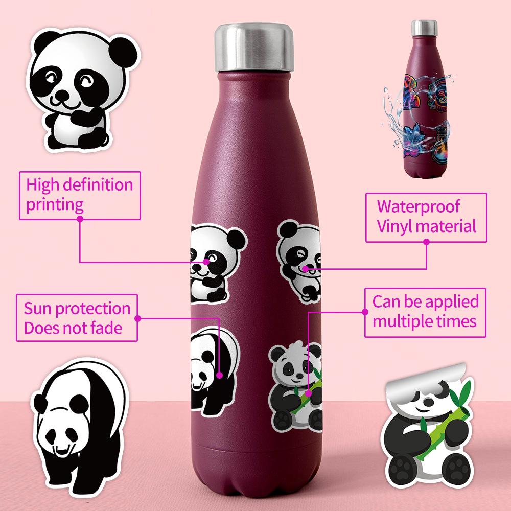 50 Cute Panda Waterproof Stickers for Phones, Cups & Journals