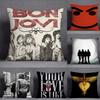 Rockband B-Bon Jovi Forever Kuddfodral Kvadratiskt Dubbelsidigt Tryck Kort Plysch Soffkuddeöverdrag Sovrum Sängbord Kudde