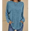 2023 Damen Casual Vintage Einfarbiges T-Shirt Frühling Herbst Mode Rundhals Langarm Locker Elegant Allround-Pullover
