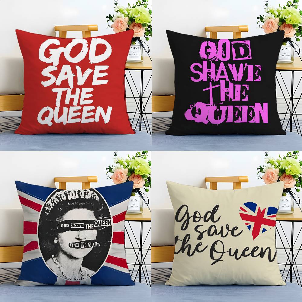 Luxurious Design Save The Queen-A Pillow Case Anti-dustmite Pillowcase Invisible Zipper Silky Short Plush Sofa Cushion Cover