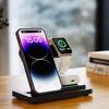 Încărcător Wireless Rapid 3-în-1 de 15W pentru Apple Watch, Căști și Telefon