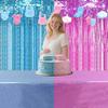Gender Reveal Theme Birthday Party Supplies Flag Decoration Set Rain Curtain Decoration Props