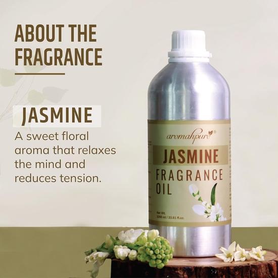 Aromahpure Jasmine Aroma Oil | 1 Liter Undiluted & Natural | Long-Lasting Scent for Aromatherapy, Candle & Soap Making, Diffusers