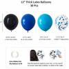 ANSOMO Blue and Black Happy Birthday Party Decorations for Boys Men Banner Balloons Navy Royal Light Blue Pom Poms Foil Curtain Décor Supplies 13th
