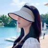 2025 New Korean Version of Water Ripple Pattern Eaves Face Cover Empty Top Hat Summer Outdoor UV Protection Sun Hat Fashion