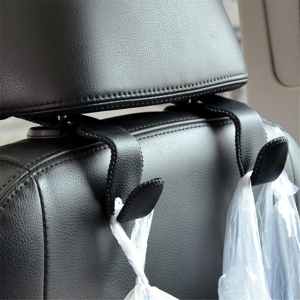 1pcs Storage Holder For Car Headrest Hooks Hanging Purses Auto Fastener Back Seat Organizer PU Leather Rear Rack