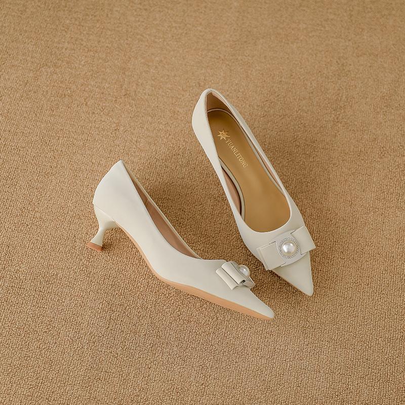 Yuanlitong 2025 autumn new high heels women's high-end sense fine heel temperament single shoes women's wear pointed women's shoes