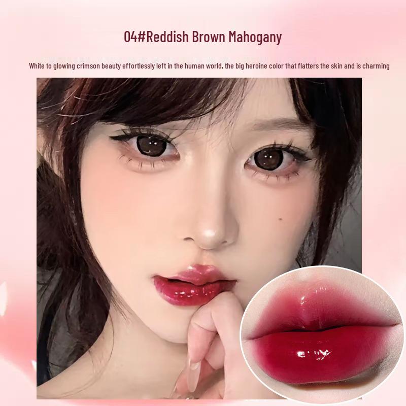 New Long-Lasting Pearlescent Nude Mirror Lip Gloss: Moisturizing, Non-Fading, and Whitening Lip Oil Lipstick.