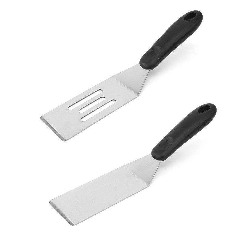 Stainless Steel Steak Fried Shovel Cooking Spatula Non-Slip Handle Pizza Shovel Pancake Beef Turner Scraper Kitchen BBQ Utensils