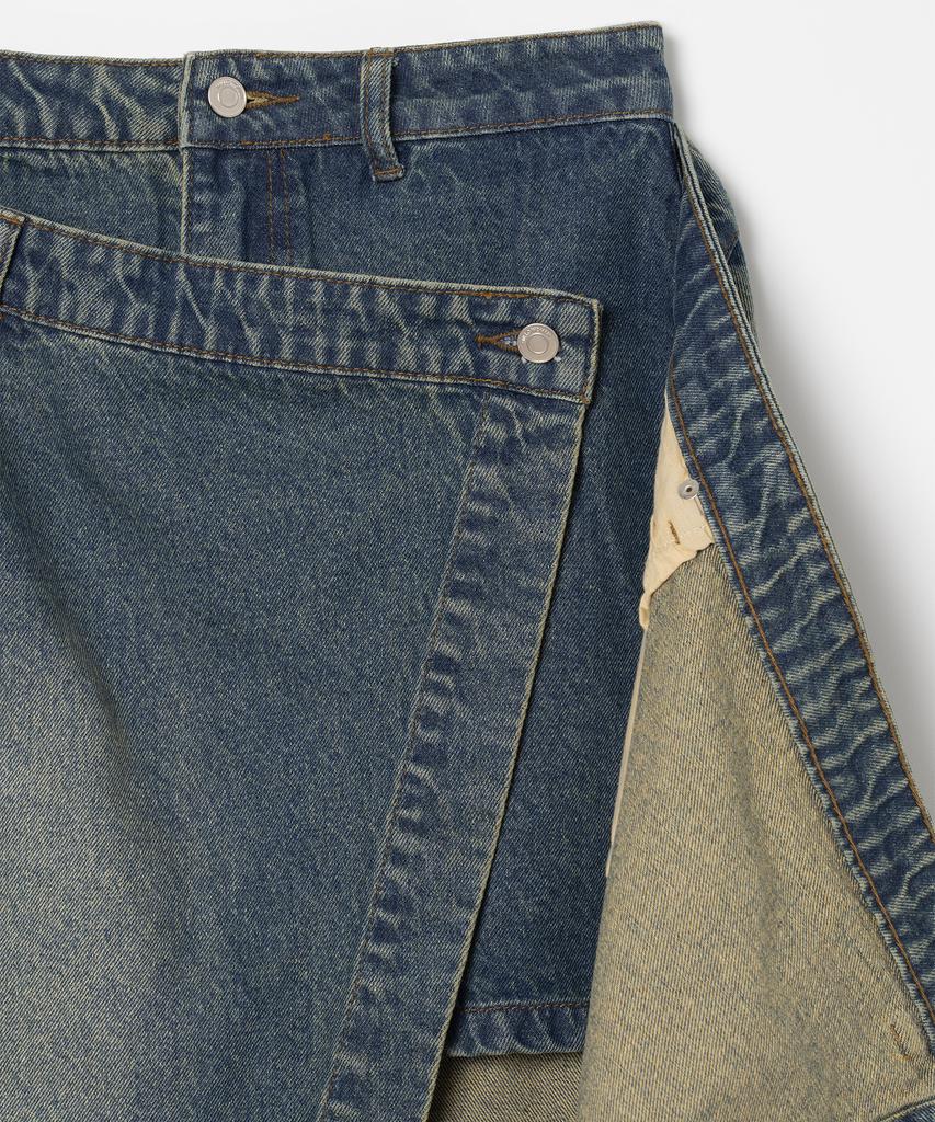 Milo Woman Denim Midi Wrap Skirt [Blue]