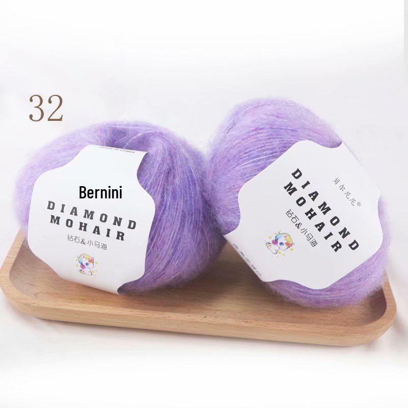 Diamond Pony Mohair Long Pile Fine Yarn for Hand Knitting & Crochet - Perfect for Shawls, Coats, Hats, and Scarves.