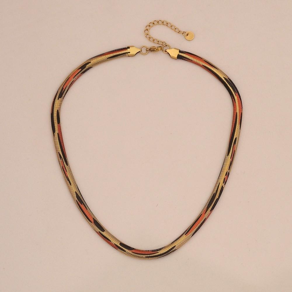 Utsøkt Armbånd med Slangemønster Håndkjede Halskjede i Slangeskinn Leopardmønstret Kragebenskjede Unisex