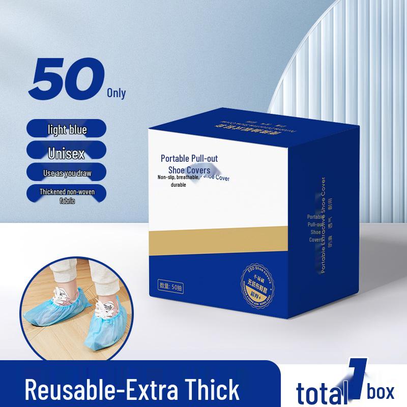 Waterproof Non-Slip Disposable Shoe Covers: Thick, Wear-Resistant, Non-Woven Foot Covers for Indoor Use