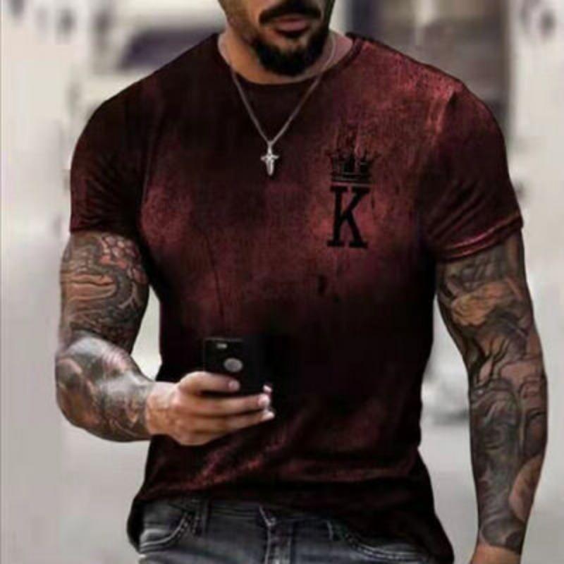 3D printed street fashion short sleeved T-shirt