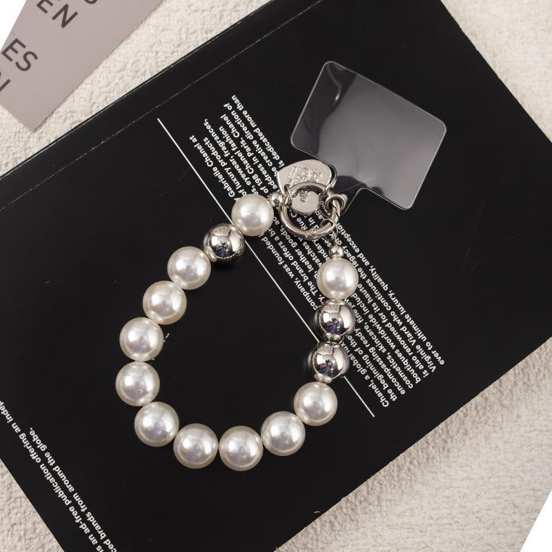 Internet Celebrity Bead Universal Mobile Phone Lanyard Ins Style New Anti Loss Short High-end Opposite Sex Wrist Strap Chain