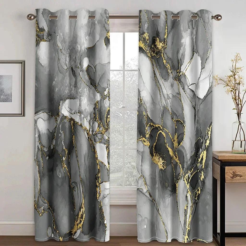 

3D Современные Абстрактные Линии Роскошная Элегантность Дешевые 2 Штуки Бесплатная Доставка Тонкие Шторы для Гостиной Спальни Оконная Драпировка Домашний Декор (W50H130cm)-2pcs&Grommet Top