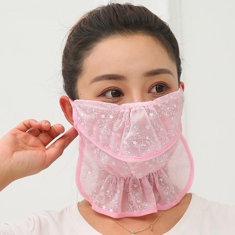 Anti-Uv Sunscreen Mask Breathable Ear Cord Face Cover Scarf Hanging Ear Dust-Proof Scarves Mask Summer Dust-Proof Veil
