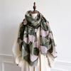 Autumn Travel Warm Cashmere Shawl Scarf Fashion Women Ginkgo Print Pashmina Blanket Wraps Female Cute Poncho Bufand