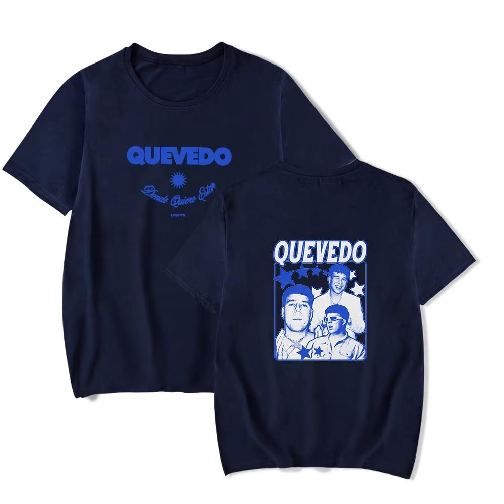 2026 Summer Hot Sale Singer Quevedo Tshirt Crewneck Short Sleeve Unisex Unisex Vintage Tshirt Y2k Gothic Cotton Oversized Tshirts