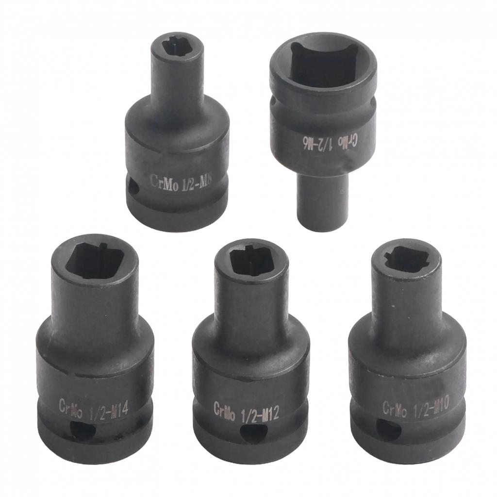 5PCS Square Drive Tap Sockets Compatible with For Electric Driver Wrenches
