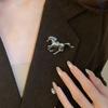 Jewelry Accessories Metal Horse Brooch Chinese New Year Animal Lapel Pins  Men's Women's Suit