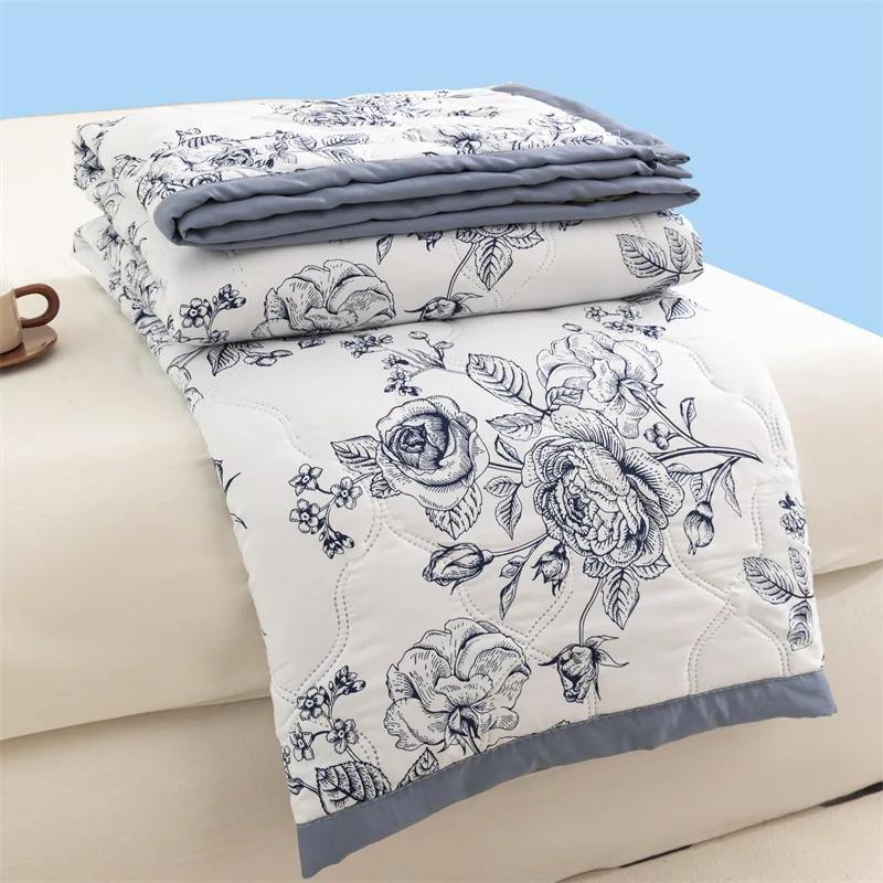 Washed cotton summer quilt skin-friendly grinding summer cool quilt printing student dormitory air conditioner quilt 150x200cm 1pcs