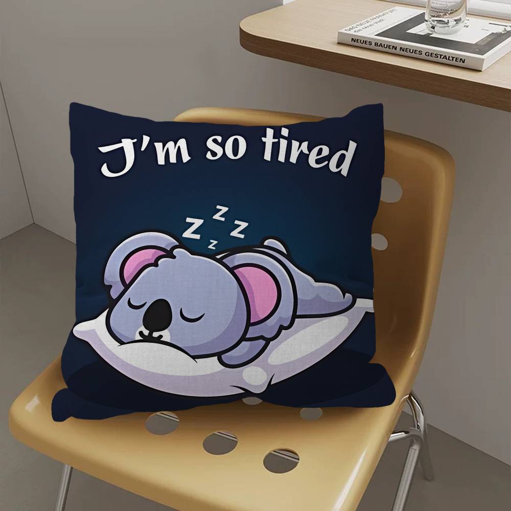 Cute Cartoon Koala Cushion Cover Inches Farmhouse Decor Home Throw Pillow Covers for Couch Decorations
