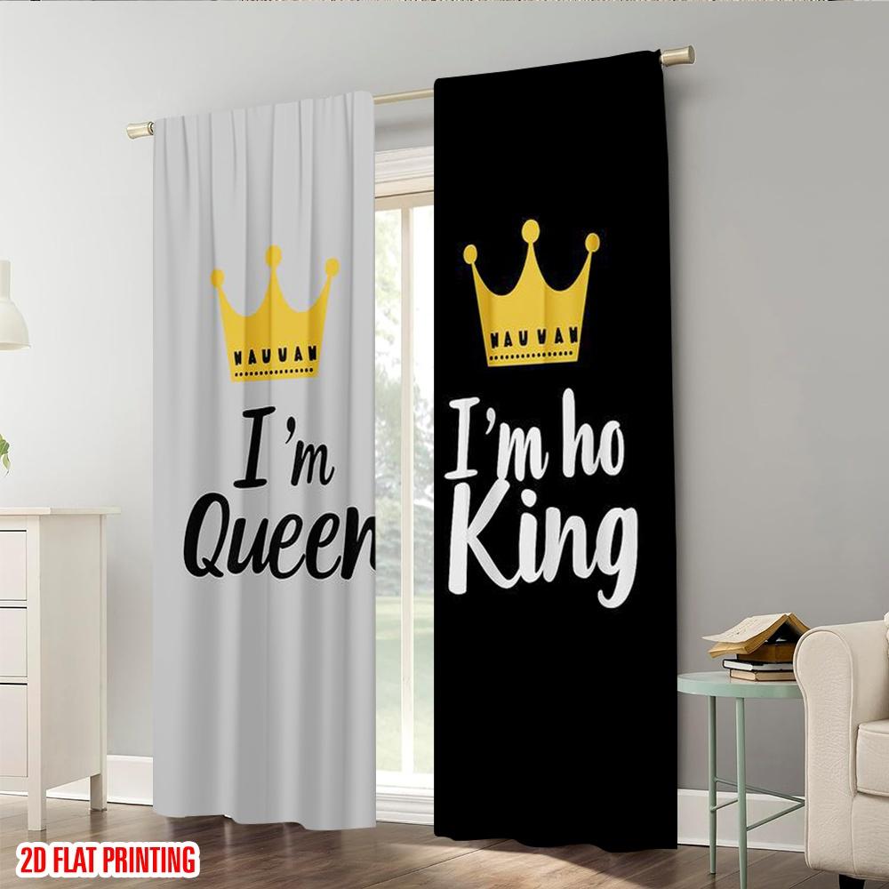 2pcs,2D plane printing Pattern Curtains King and Queen (38) Versatile Polyester (without rod) Decorations Inside Use for Study,