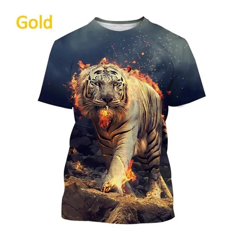 Tiger 3D T Shirt Men Women Summer Fashion Short Sleeve Printed Animal T-Shirt Cool Tops T-Shirts Unisex