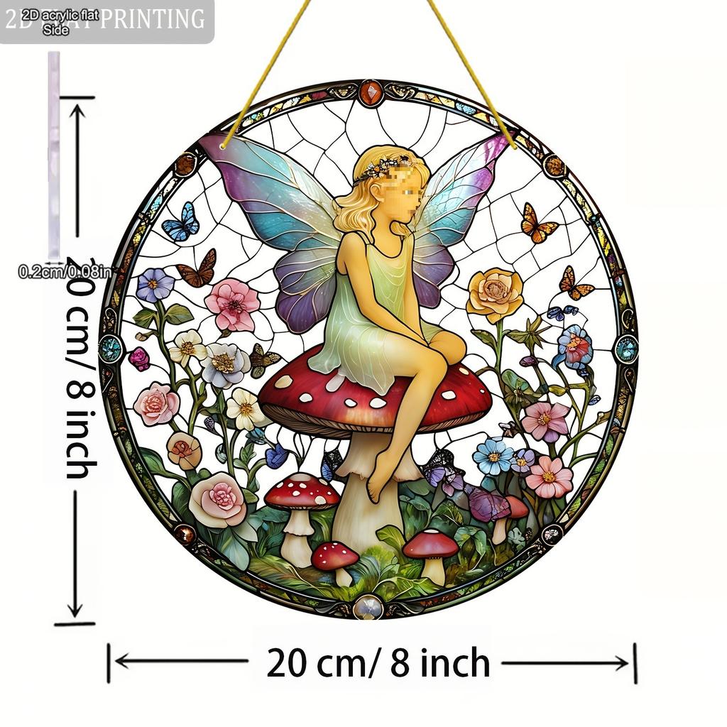 Sun Catcher Window Enchanting Elf Fairy Acrylic Door Display, Four Seasons Decoration, Novelty Home Decor, Perfect Durable for Bedroom, Store, Office