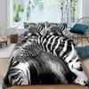 Zebra Soft Duvet Cover Set King-Sized Dimensionsd Dimensions 3D Horses Sted Beding Sets Africa Wild Animal Warm Comforter Cover Set Personalized
