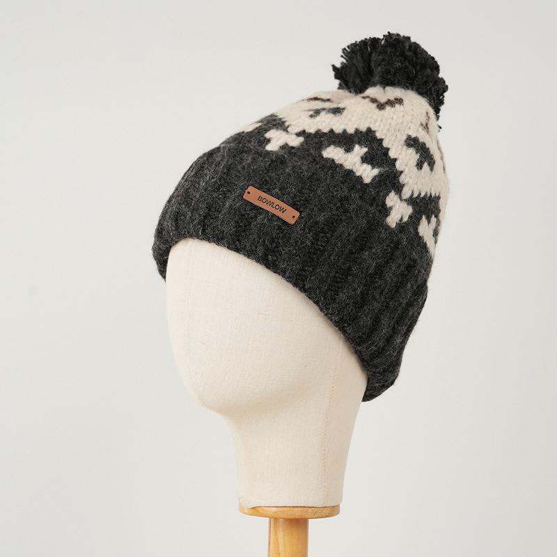 Retro kožešinová čepice plesová vlna Dámské podzimní zima tlustá teplá pletená čepice čepice s rukávem čepice Skullies beanies lyžařská čepice