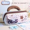 Plaid pencil case girls stationery box student niche large-capacity pencil box pencil bag