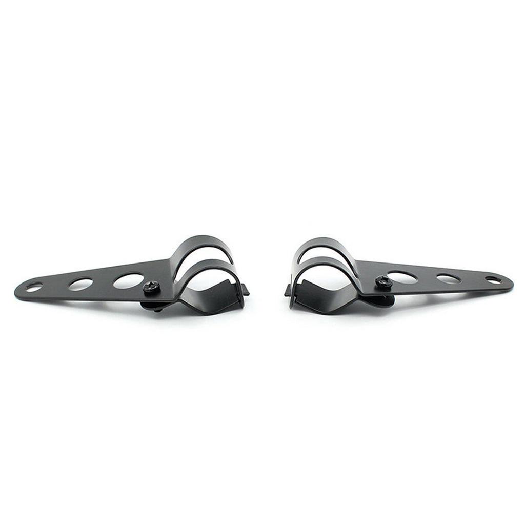 2 Pcs Motorcycle Headlight Bases Black Front Light Mounting Adjustable Bracket Clamp for 35?43mm