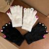 Damen Strass Handschuhe Neue Winter Samt verdickte Thermohandschuhe Student Reiten Fünf-Finger Nerz Handschuhe