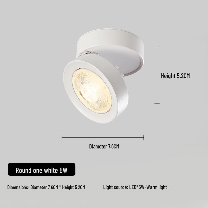 Folding Surface-Mounted Adjustable LED Spotlight for Hallway and Background Wall