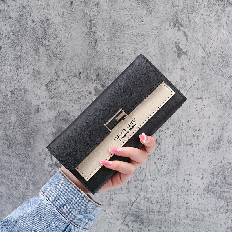 Women's Korean Style Tri-Fold Clutch: Fashionable Coin Purse & Card Holder