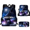 Kids Dinosaur Backpack Set Elementary School Oxford Fabric Ergonomic Back Support Breathable Lightweight 3-Piece Kit