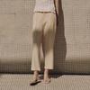 LESS Silk Blend Tapered Cropped Pants
