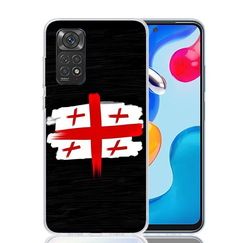 Georgia Flag Phone Case For Xiaomi Redmi Note 15 14 13 12S 12 Pro Plus 11S 11E 11 11T 10S 10 Art Soft Pattern Cover Redmi Note 1