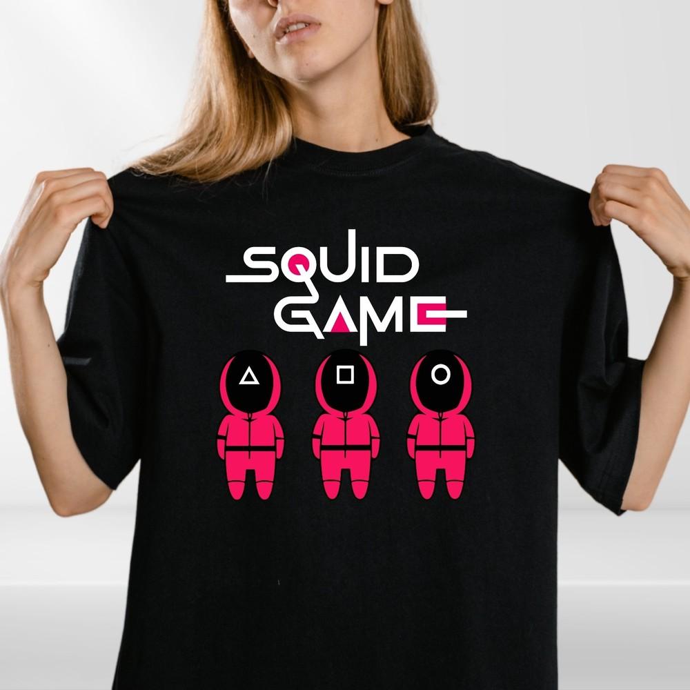 NEW Squid Game T-Shirt Inspired TV Show Christmas Korean Game Men Kids Tee Top
