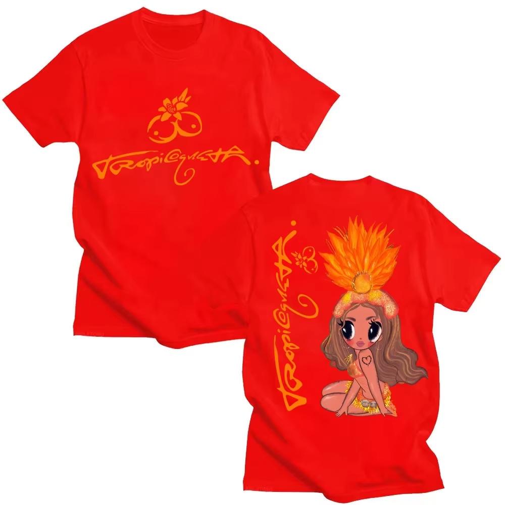 Karol G Tropicoqueta 2025 Album Graphic Tshirt Unisex Womens Aesthetic High Quality T Shirts Cute Oversized Casual Cotton T Shirt