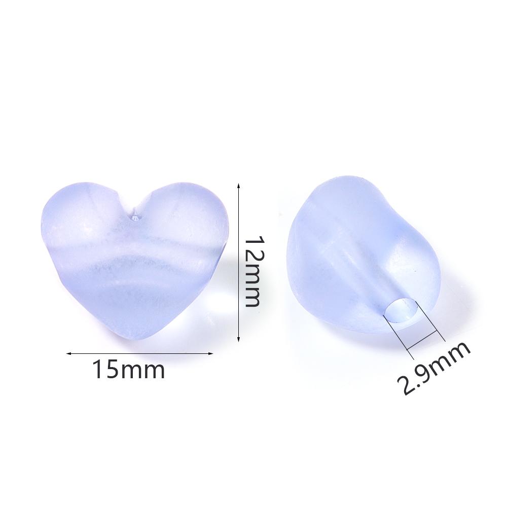 50 Stück Bunte Transparente Herzform Acrylperlen Durchbohrte Perlen Lose Abstandshalterperlen Für Schmuckherstellung DIY Zubehör