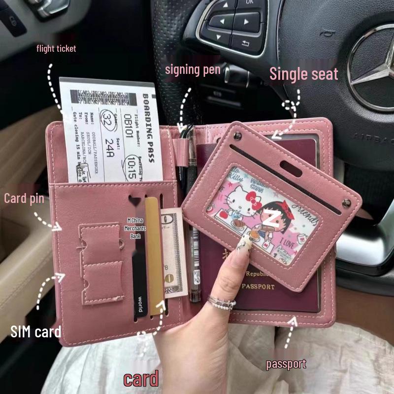 Women's High-End Travel Passport Holder & Anti-Theft Document Bag: Multifunctional Card & Ticket Organizer