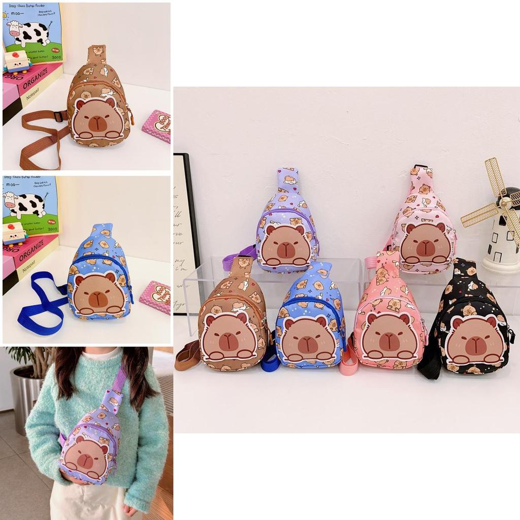 Printed Capybara Shoulder Crossbody Chest Bag Children Outdoor Wallet Leisure
