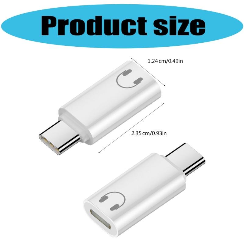 USB C To 8Pin Earphone Adapter Type C Male To 8Pin Female Connectors for Cellphone Tablet No Charging