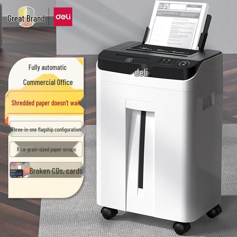 

Deli 80-Sheet Auto Feed Micro-Cut Paper Shredder CN plug (adapter included)