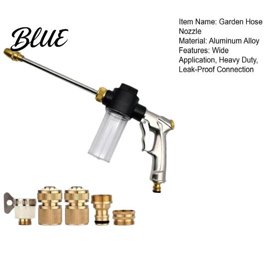 Heavy Duty Car Wash Nozzle High Pressure Hose Nozzle Booster with Foam Cannon Adjustable Spray Bottle Garden Sprayer for Washing Gardening
