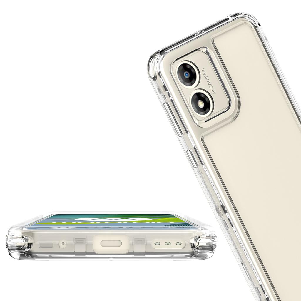 For Motorola Moto E13 4G Case PC+TPU Anti-Drop Transparent Phone Cover